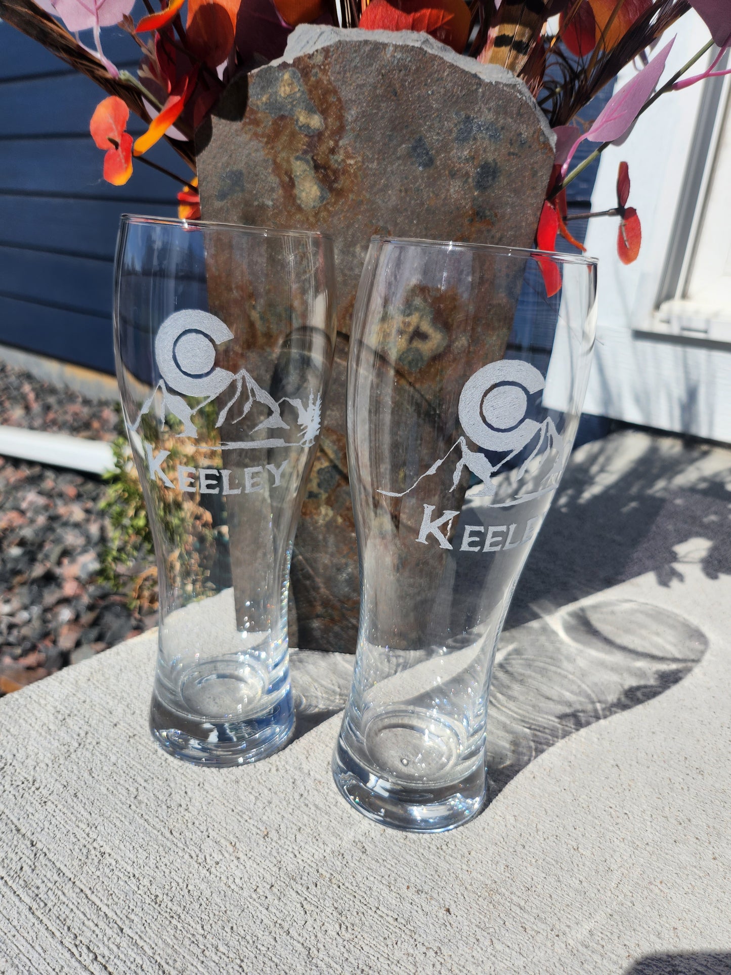 Colorado Sunset Mountain - Set of 2 Pilsner Glasses