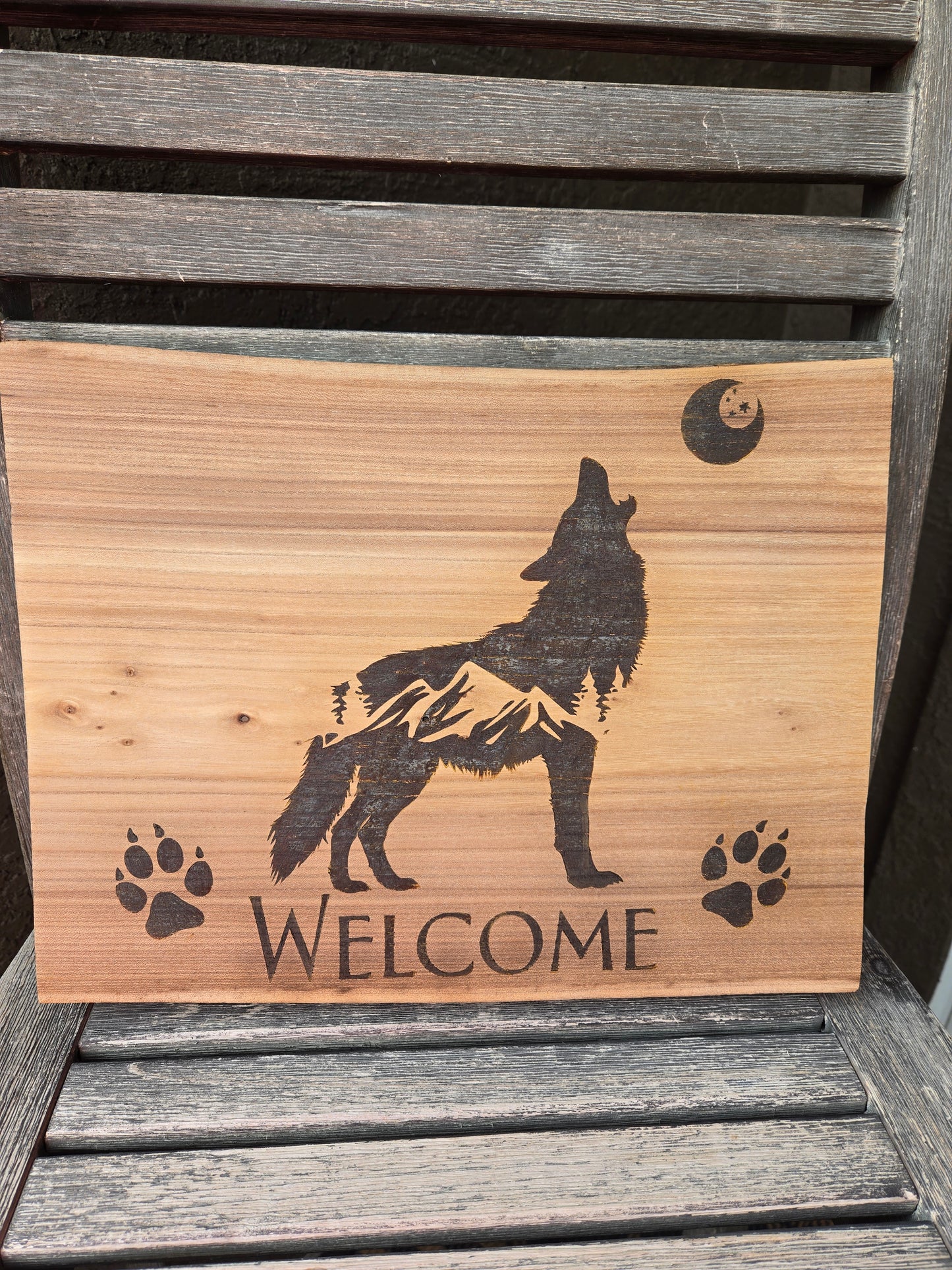 Welcome Wildlife Wood Burnt Signs