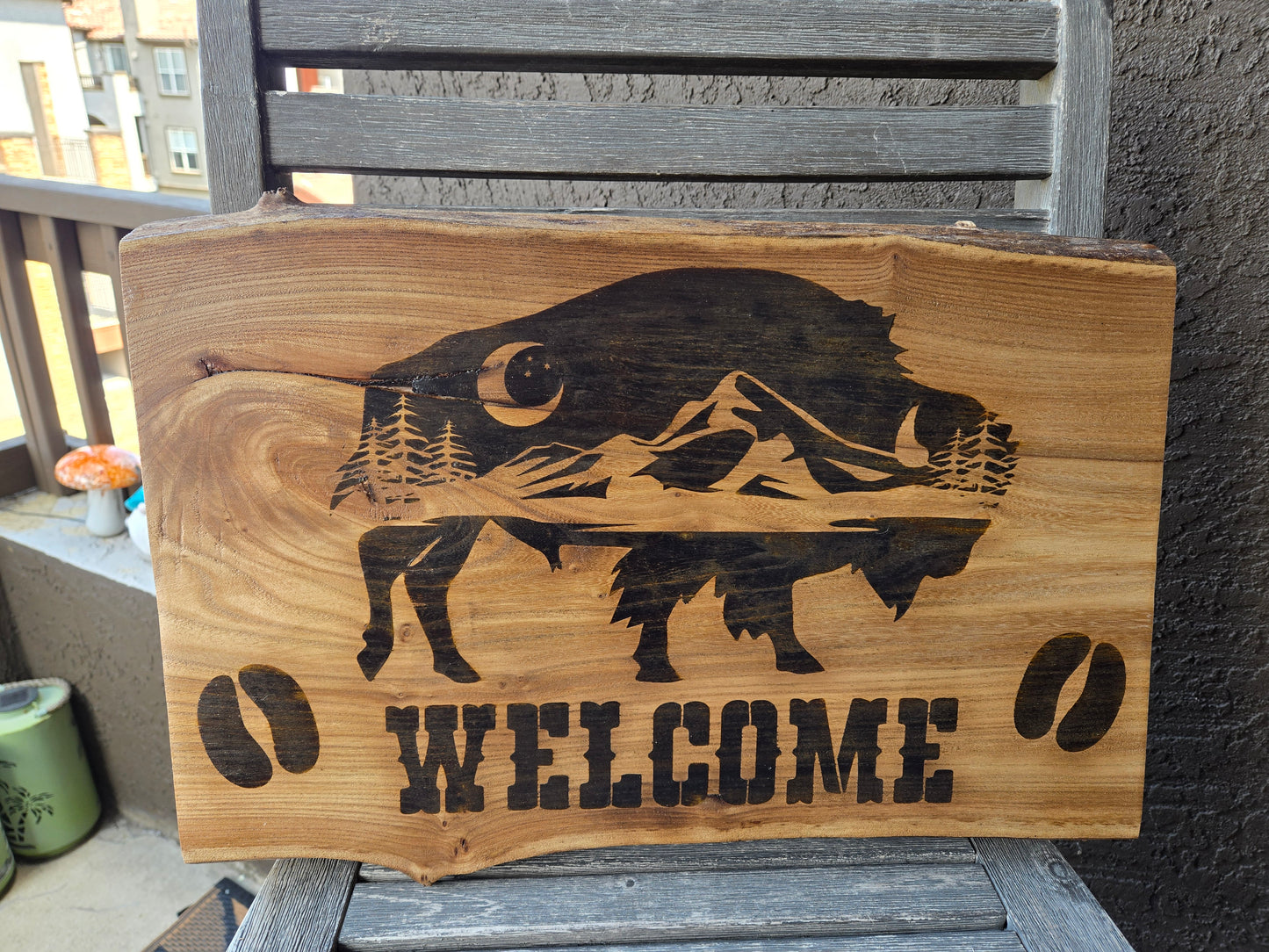 Welcome Wildlife Wood Burnt Signs