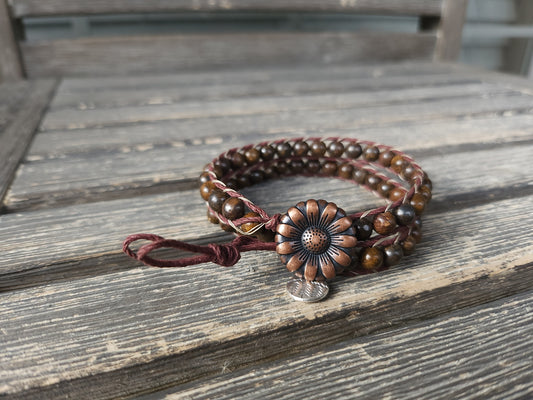Bronzite Double Wrap Gemstone Bracelet