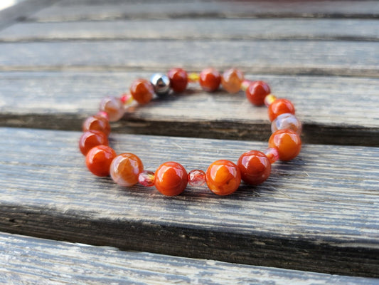 Sunset Orange Gemstone Stretch Bracelet | Elevated Elements 5280