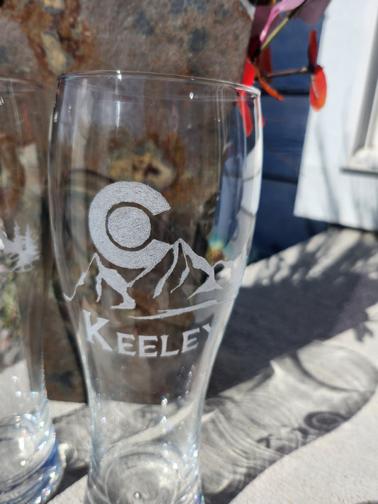 Colorado Sunset Mountain - Set of 2 Pilsner Glasses