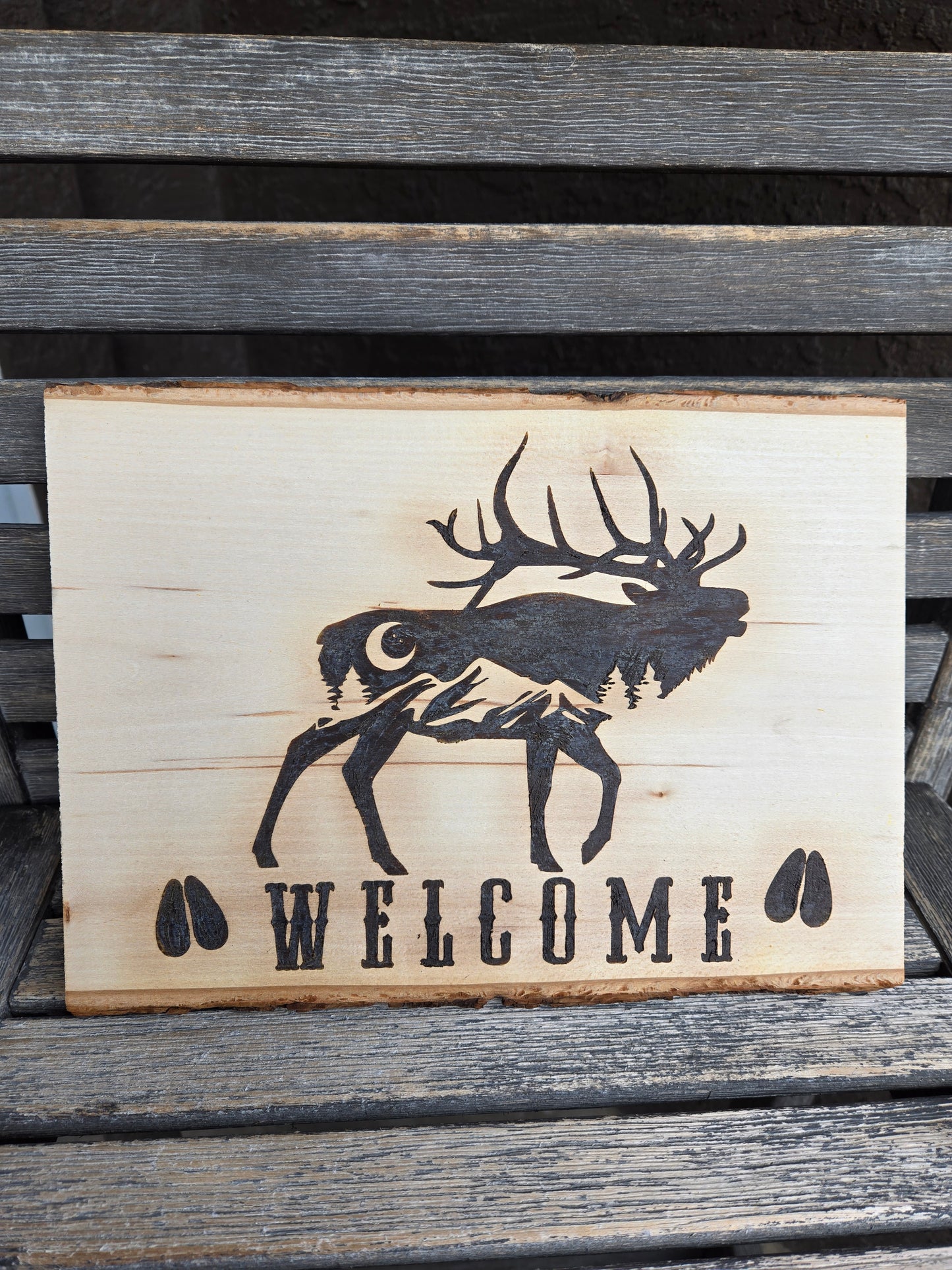 Welcome Wildlife Wood Burnt Signs