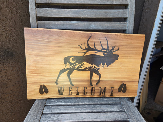 Welcome Wildlife Wood Burnt Signs