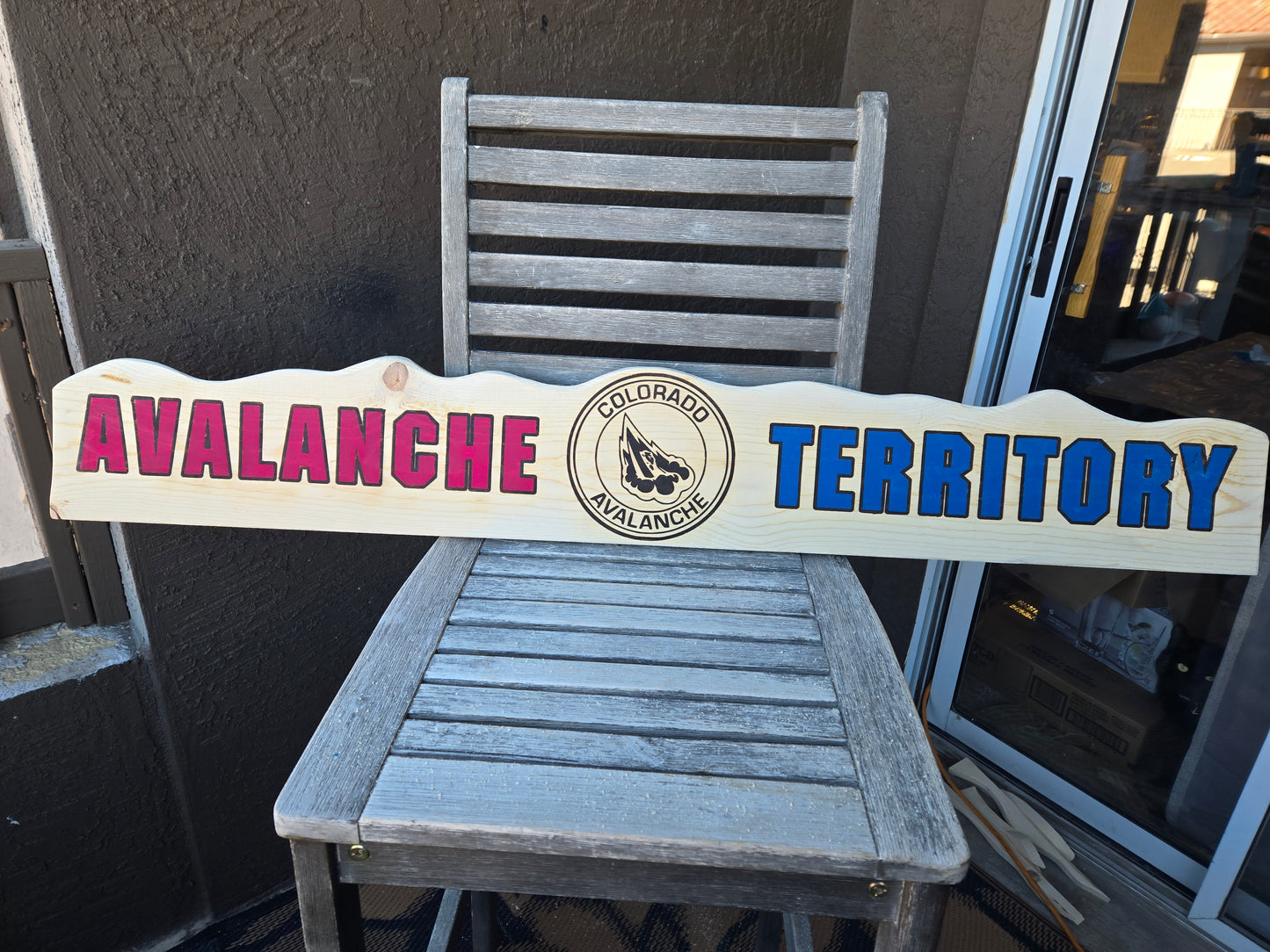 Avalanche Wood Burnt Hand Painted Sign